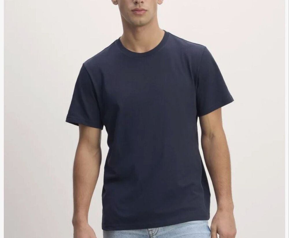Everlane $48 Organic Cotton Crew Neck T Shirt Navy Blue Mens XS NEW - Picture 1 of 6